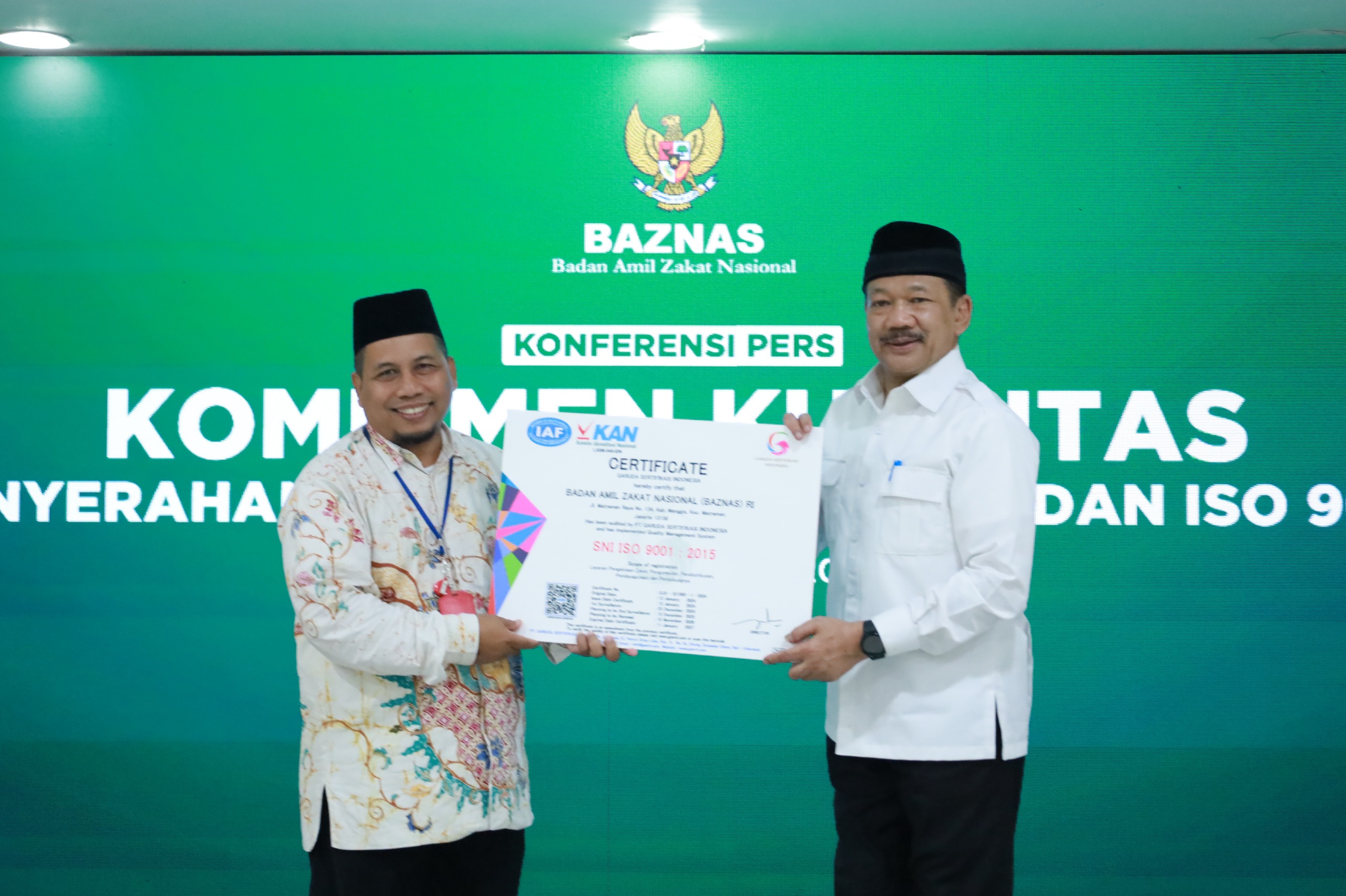 Baznas RI  Pertahankan ISO Anti Suap Dan Perkuat Penerapan Prinsip 3A